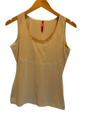 SPANX Camisole Tank Shapewear Tan Beige Scoop Neck Sleeveless Top Size L